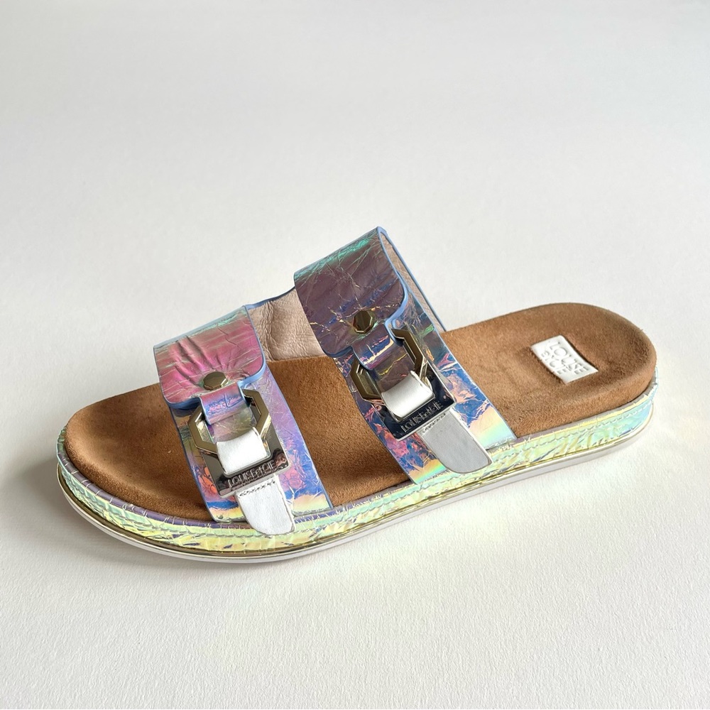 Alonsa Slide Sandal In Iridescent Leather